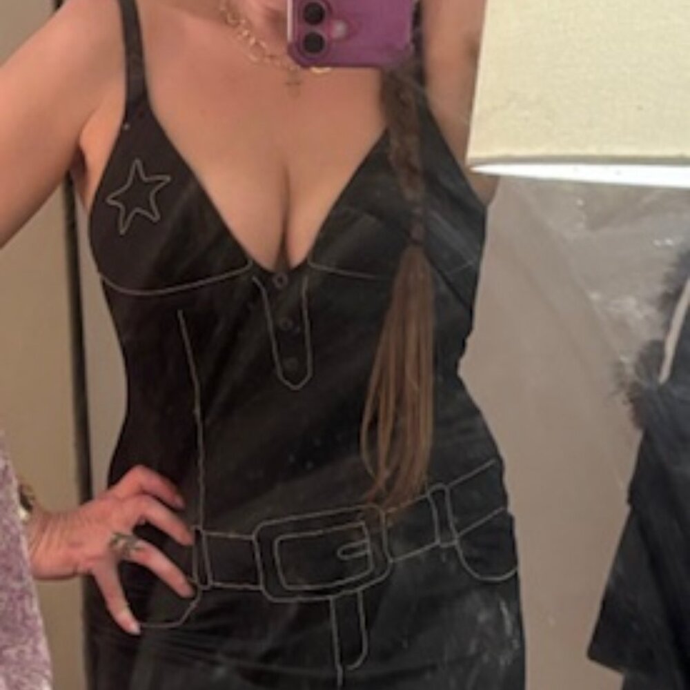 Vintage Moschino Tromp L'oeil Tank Dress,  Sz 8, in excellent vintage condition